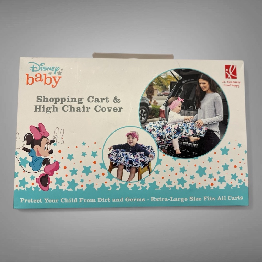 NIB Disney Baby Minnie Mouse with Floral Design Shopping Cart / High Chair Cover